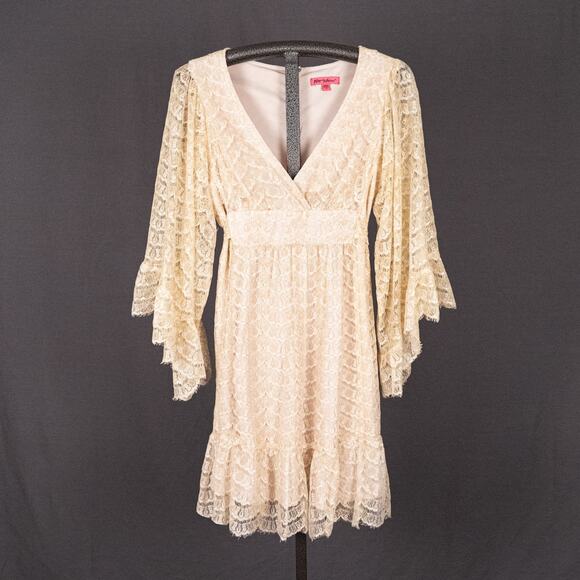 Betsey Johnson Dresses & Skirts - Betsey Johnson Lace Garden Fairy Dress Size 14 Y2K Romantic Whimsigoth Coquette